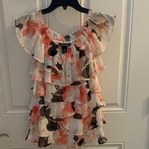 Max Studio Ruffled Floral Blouse